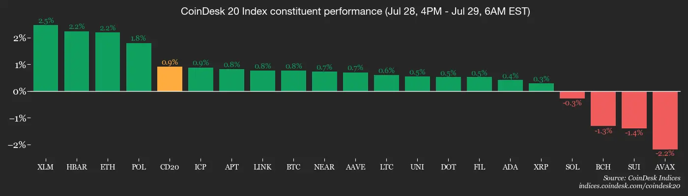 CoinDesk 20 members’ performance